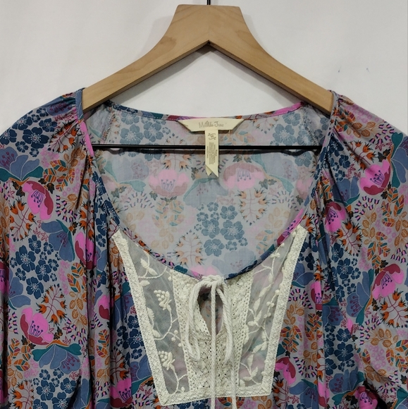 Matilda Jane Sew Perfect Floral Peasant Top Women's M Multicolor Artsy Retro - Picture 3 of 8